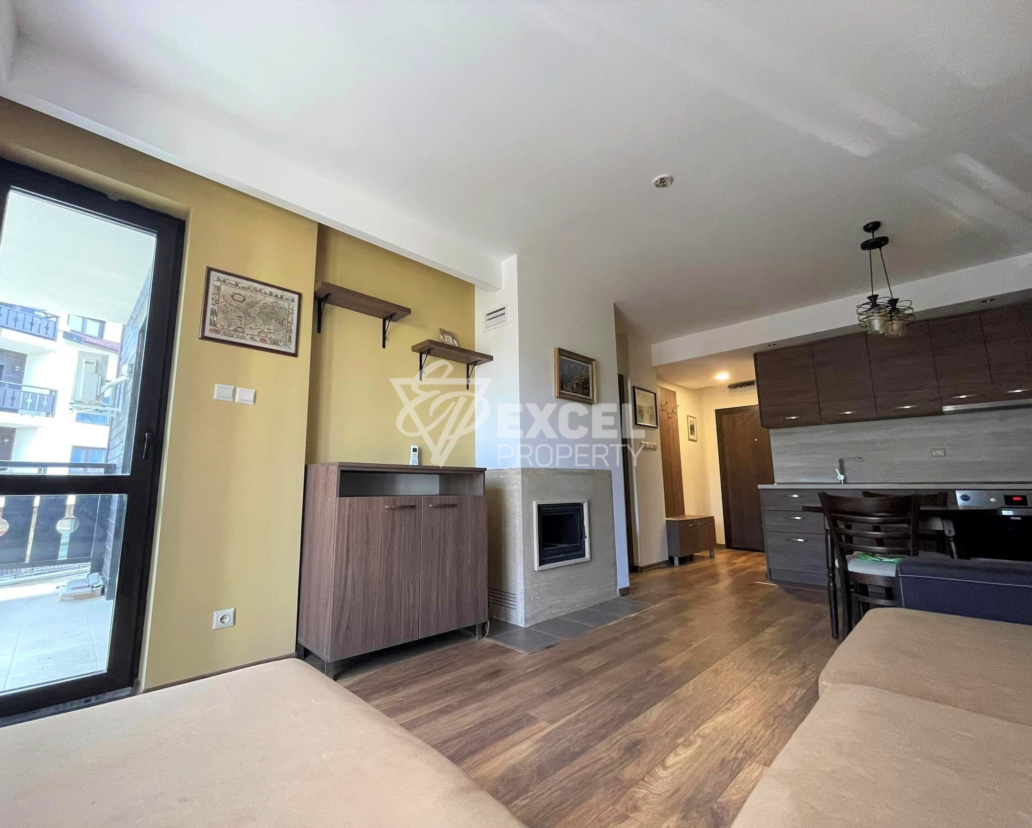 Spacious, furnished two-room apartment with air conditioners for rent in Bansko