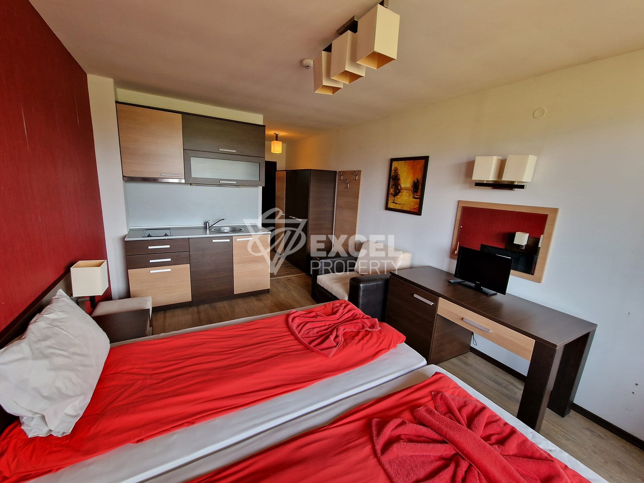 Studio with a beautiful view of Pirin for sale between Bansko and Banya! Low maintenance fee!