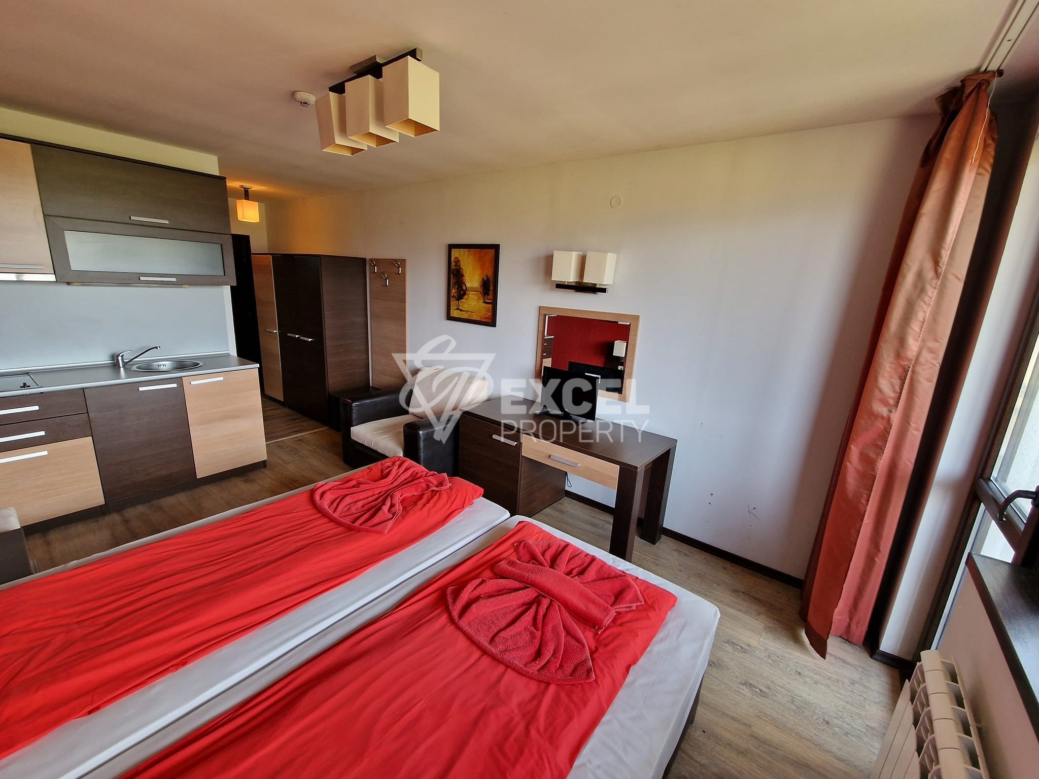 Studio with a beautiful view of Pirin for sale between Bansko and Banya! Low maintenance fee!