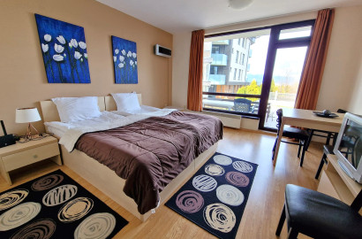 Studio with a terrace and new furniture at a bargain price for sale in Aspen Suites, Razlog Area