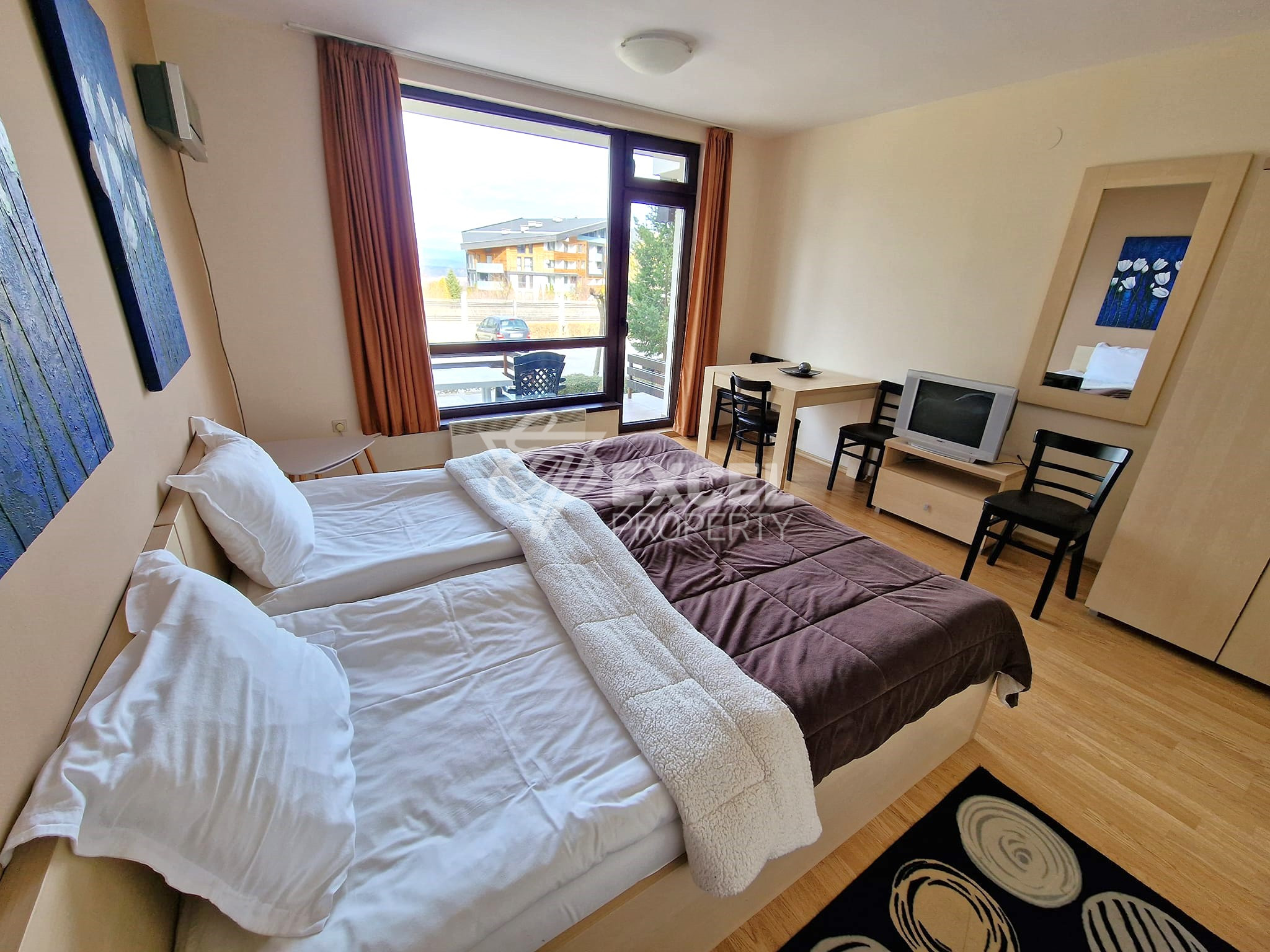 Studio with a terrace and new furniture at a bargain price for sale in Aspen Suites, Razlog Area