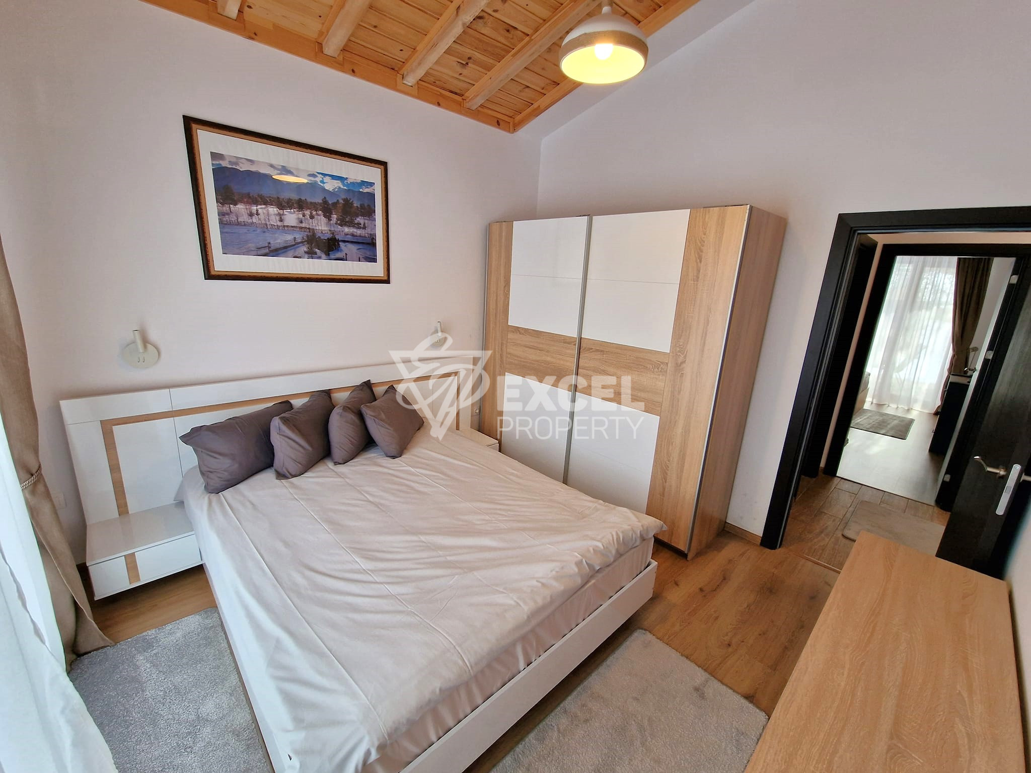 Modern one-story house in Alpine style in a gated complex next to Pirin Golf, Razlog region