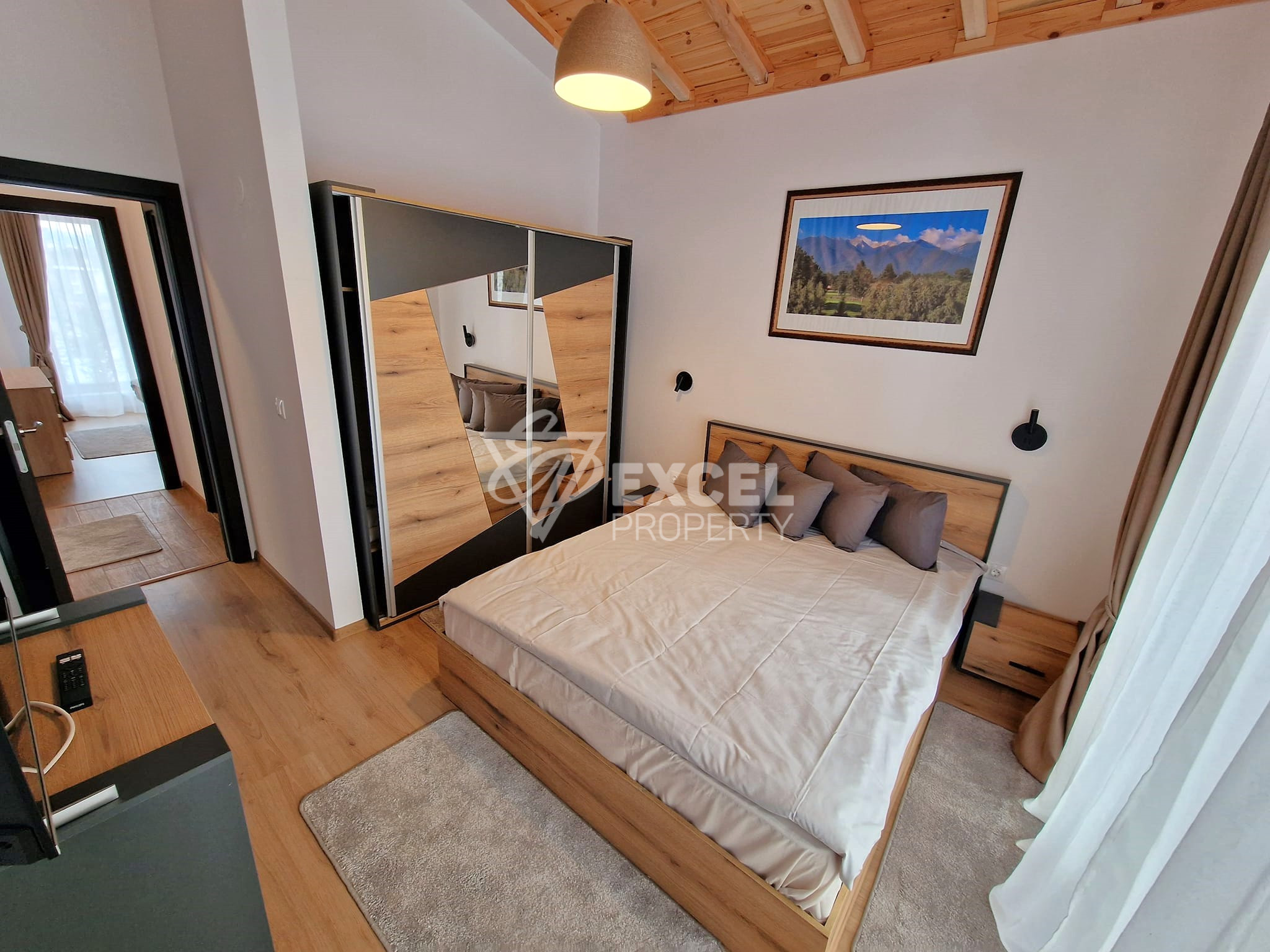 Modern one-story house in Alpine style in a gated complex next to Pirin Golf, Razlog region