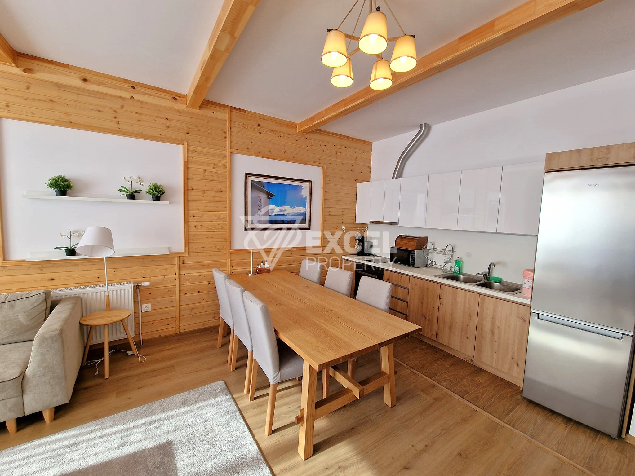 Modern one-story house in Alpine style in a gated complex next to Pirin Golf, Razlog region