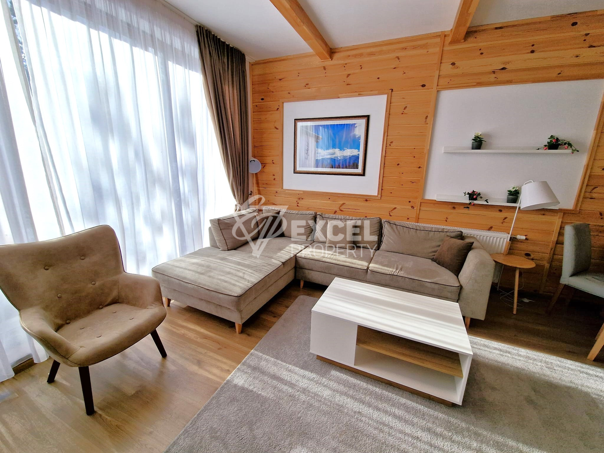 Modern one-story house in Alpine style in a gated complex next to Pirin Golf, Razlog region