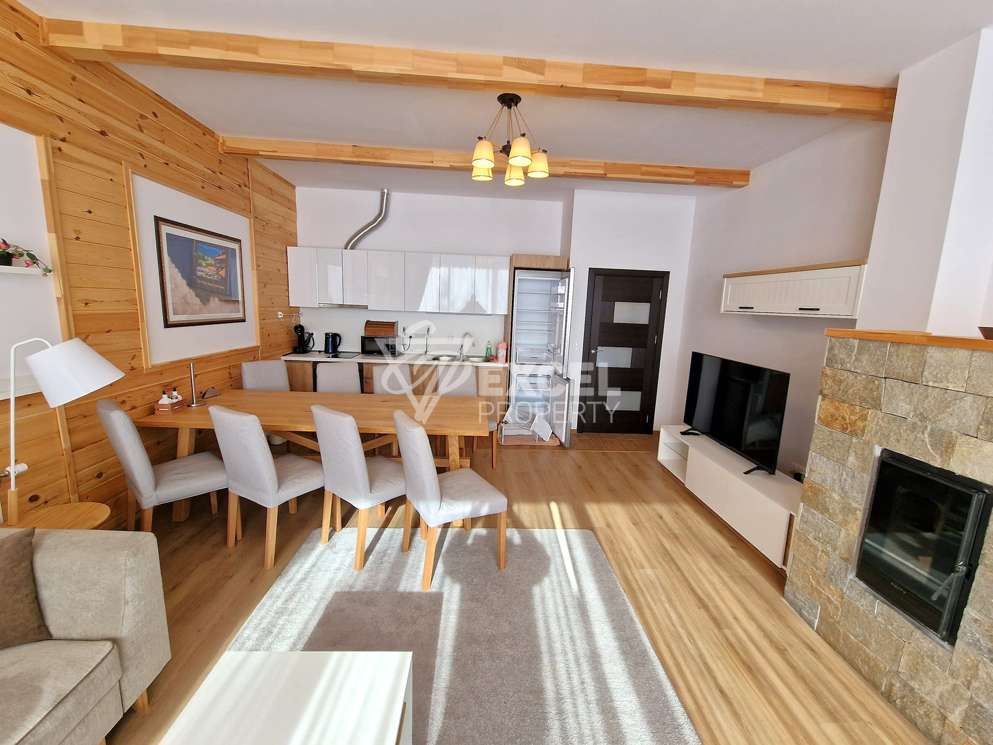 Modern one-story house in Alpine style in a gated complex next to Pirin Golf, Razlog region