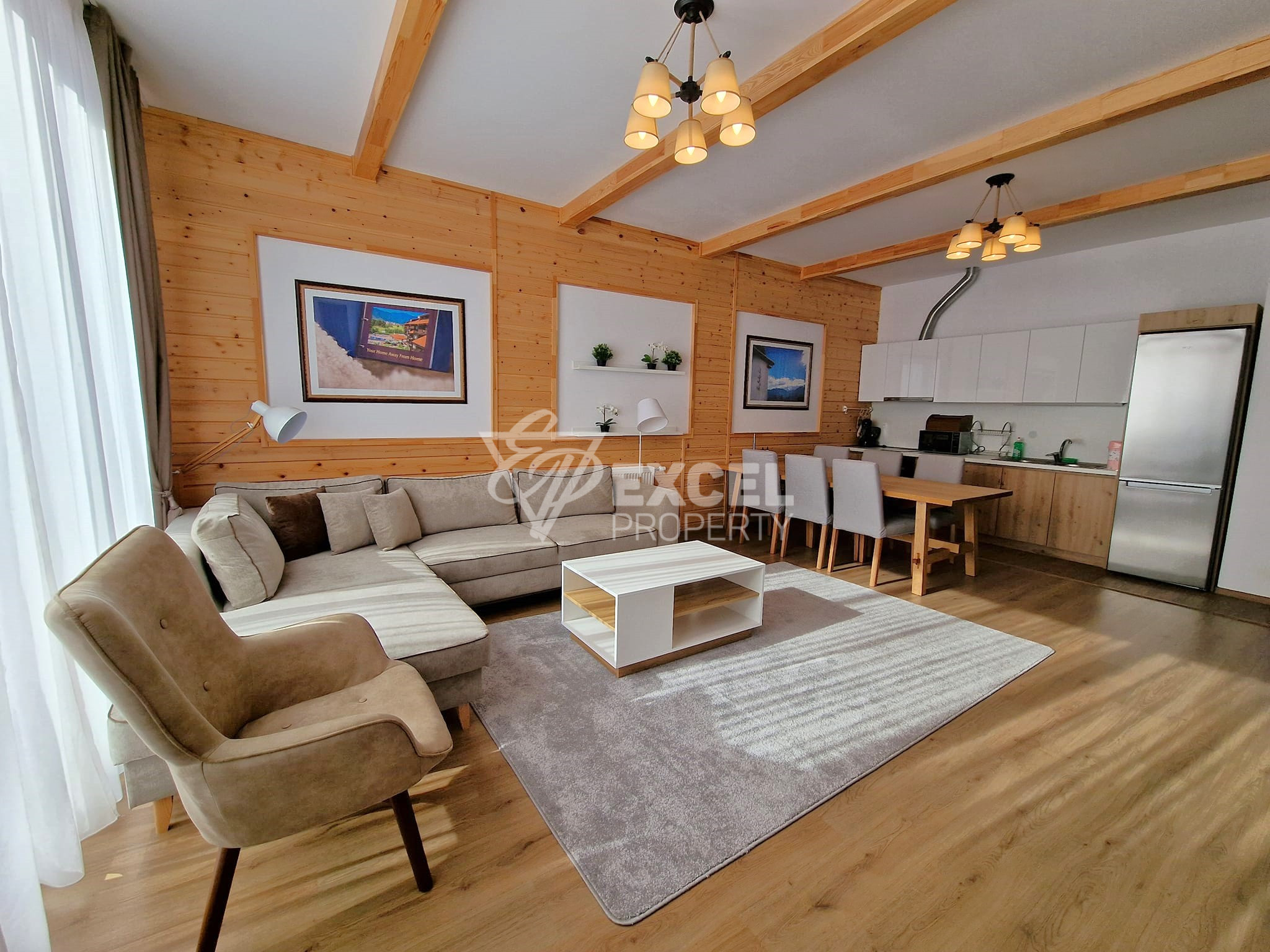 Modern one-story house in Alpine style in a gated complex next to Pirin Golf, Razlog region