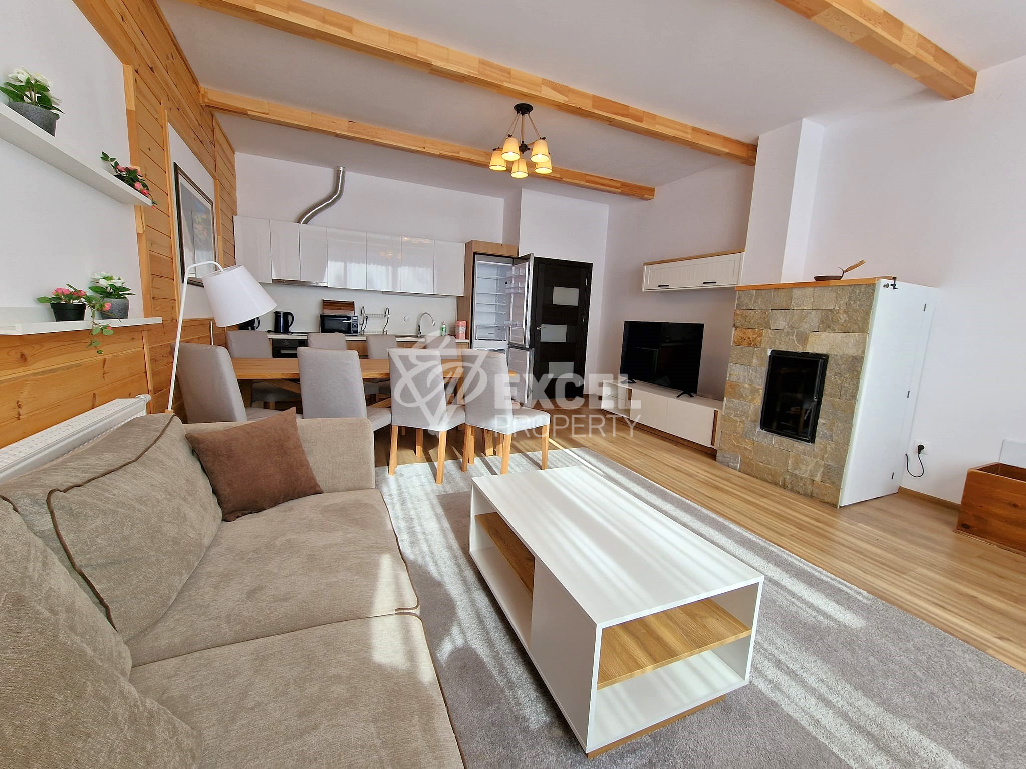 Modern one-story house in Alpine style in a gated complex next to Pirin Golf, Razlog region