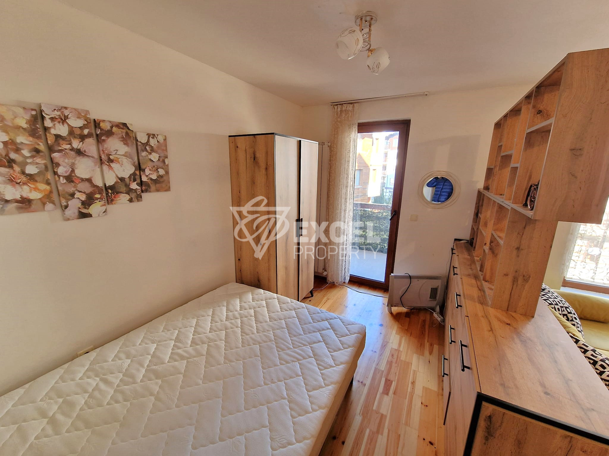 Affordable studio with east facing terrace in a building with low maintenance fee for sale in Bansko