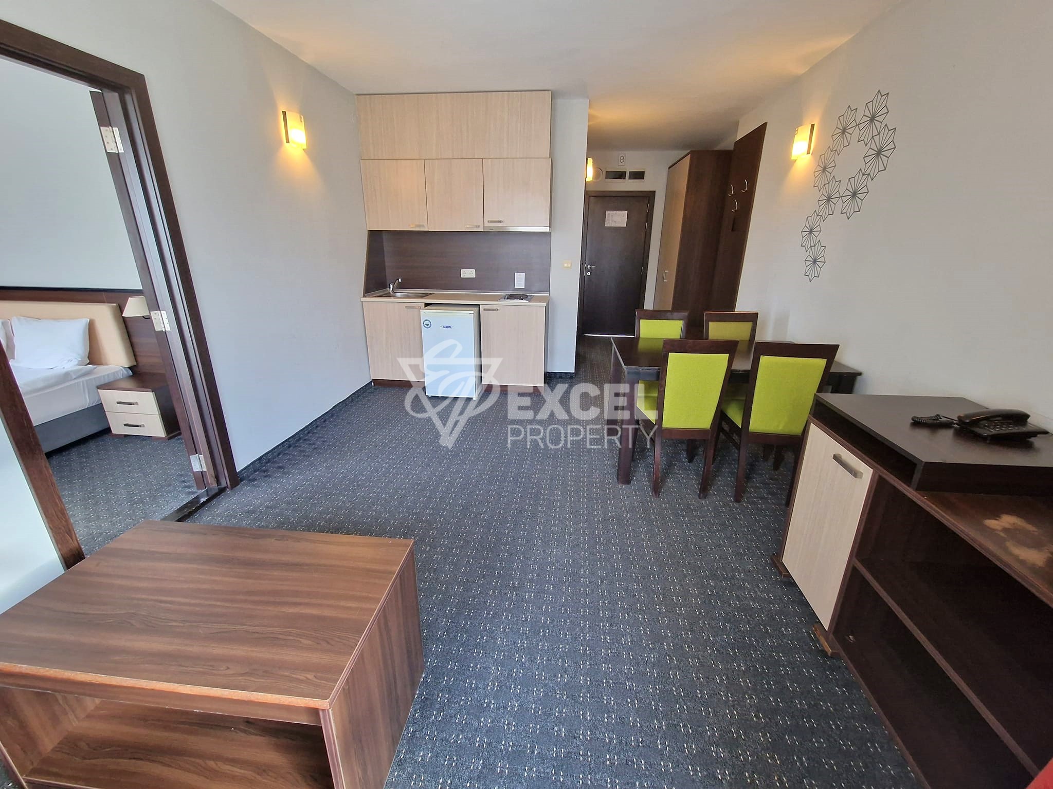 Bright one bedroom apartment 200 m from the Gondola in Bansko! View of Pirin mountain!