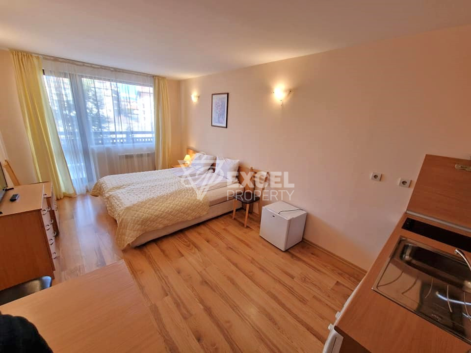 Furnished studio with a terrace and a view of the Pirin Mountains for sale in Orbilux, Bansko