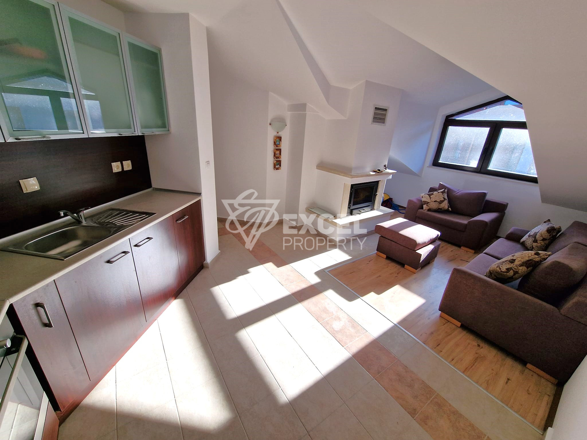 Bansko, next to the lift, one-bedroom apartment with a fireplace in a year-round complex