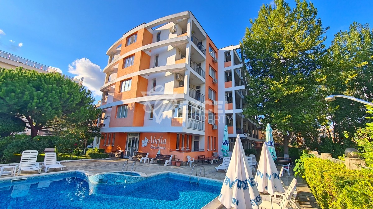Furnished studio in Sunny Beach resort with pool view