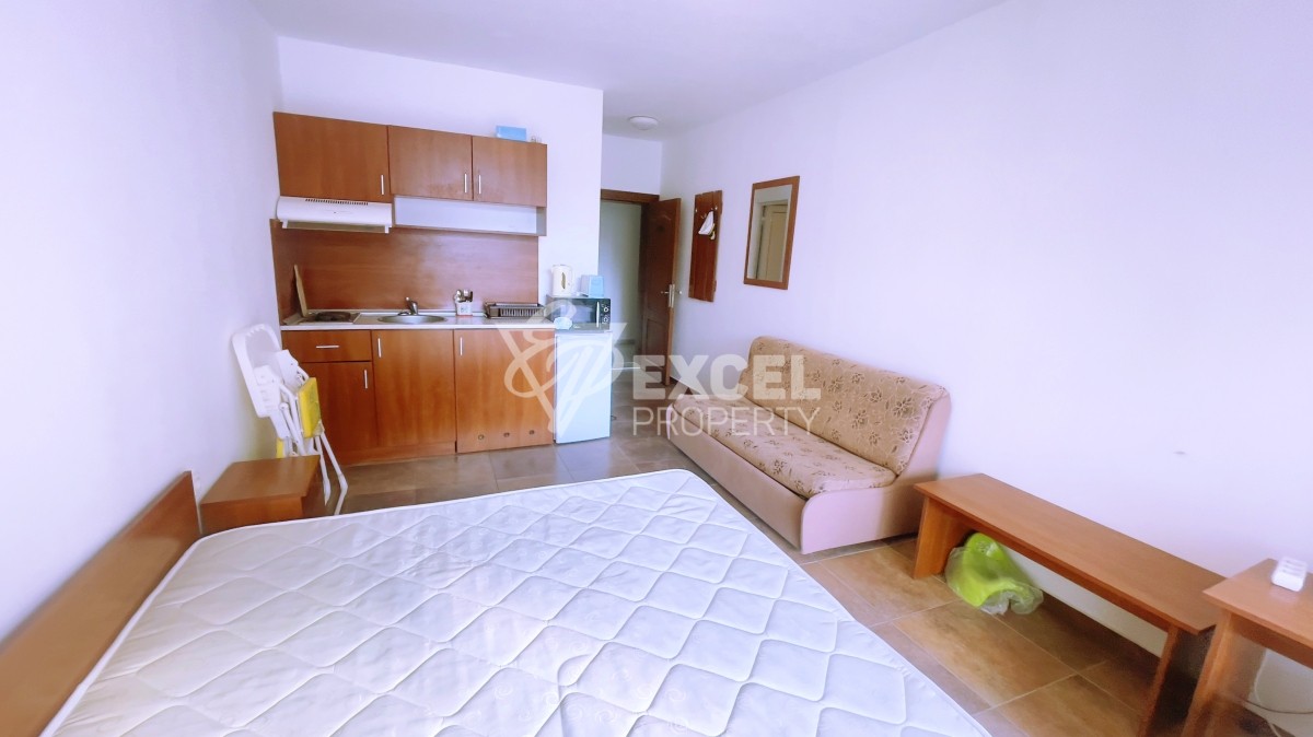 Furnished studio in Sunny Beach resort with pool view