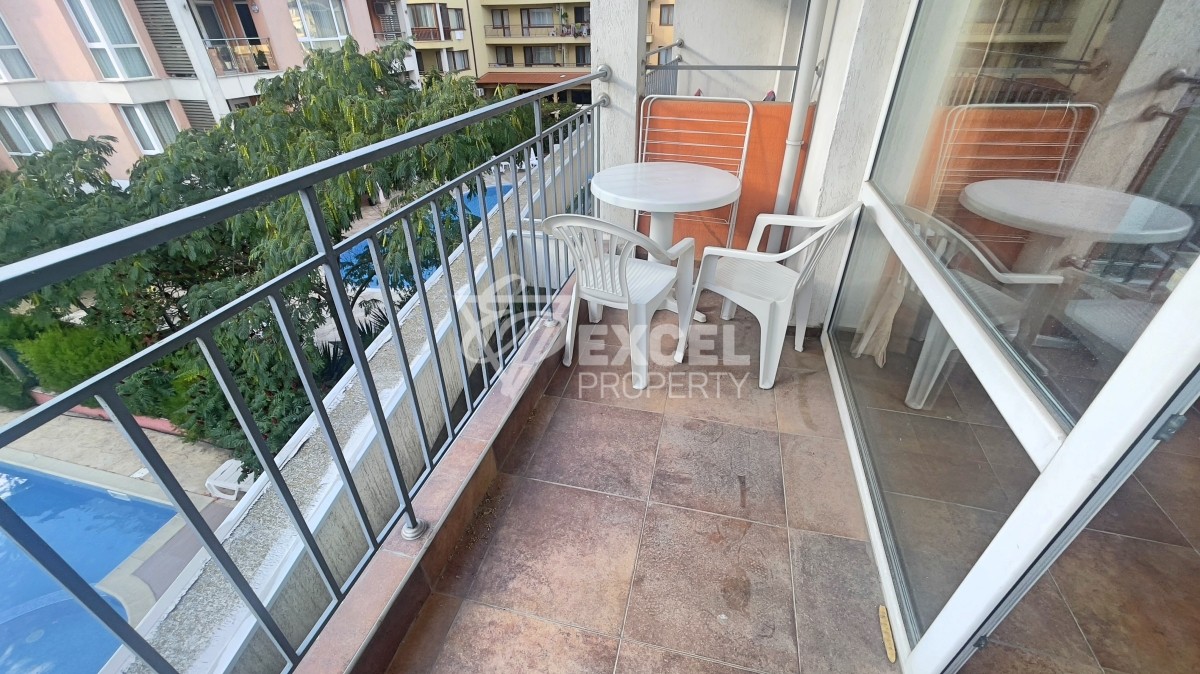 Furnished studio in Sunny Beach resort with pool view