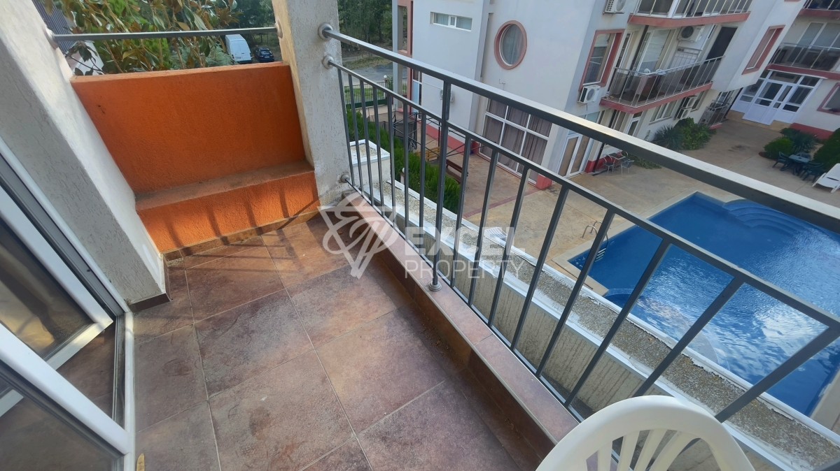 Furnished studio in Sunny Beach resort with pool view