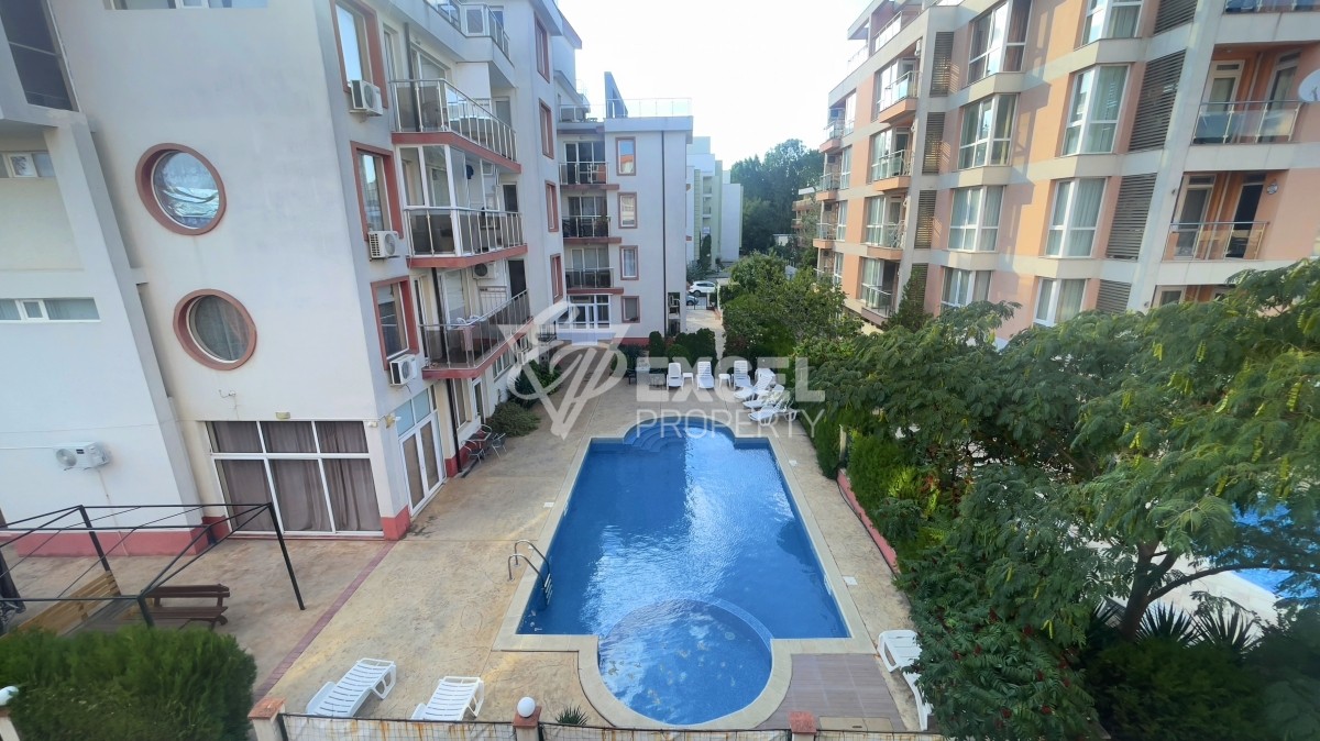 Furnished studio in Sunny Beach resort with pool view