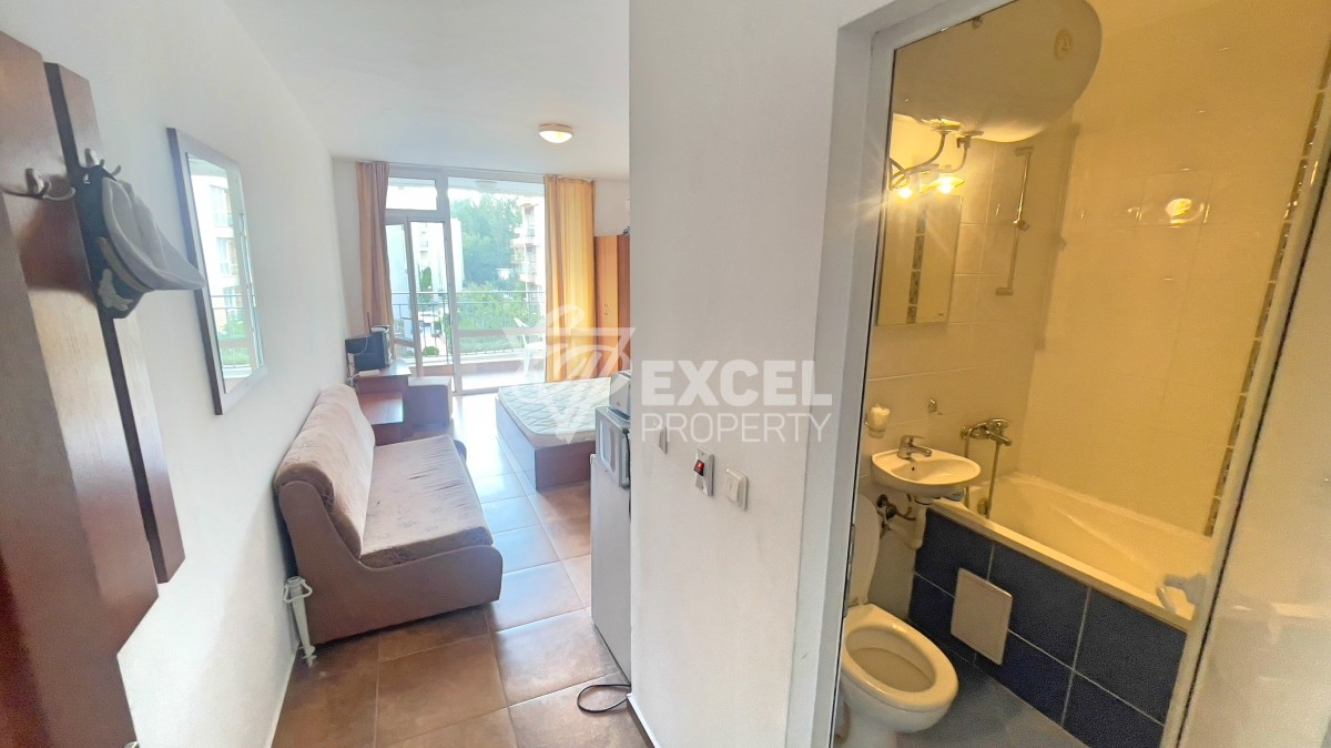 Furnished studio in Sunny Beach resort with pool view