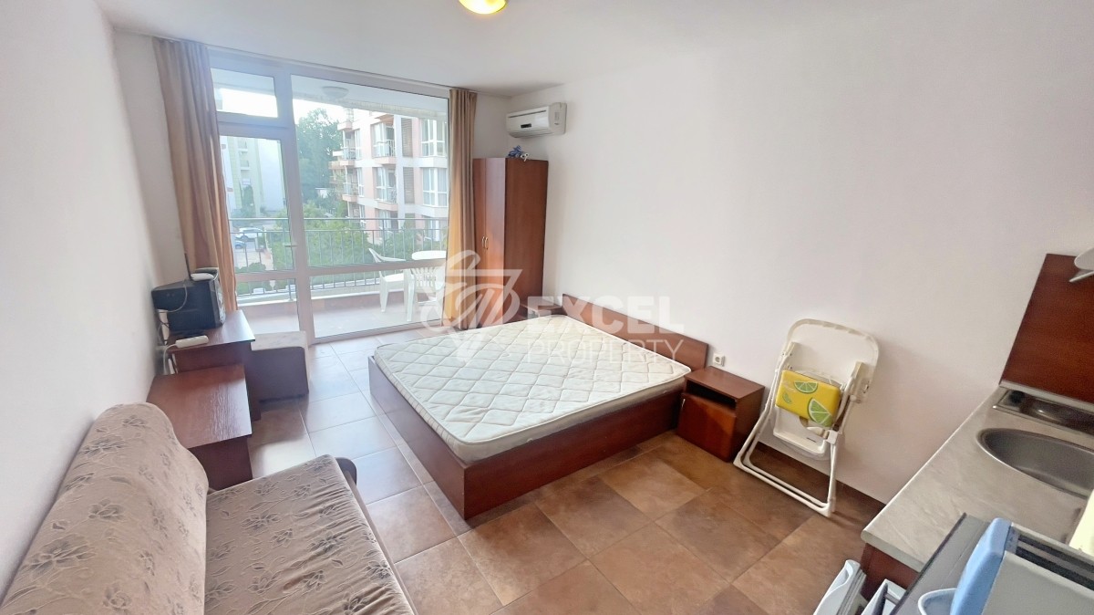 Furnished studio in Sunny Beach resort with pool view