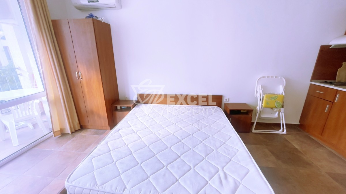 Furnished studio in Sunny Beach resort with pool view