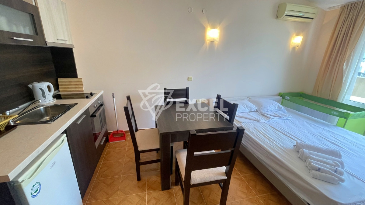 Furnished studio for sale in Sveti Vlas, with partial sea view