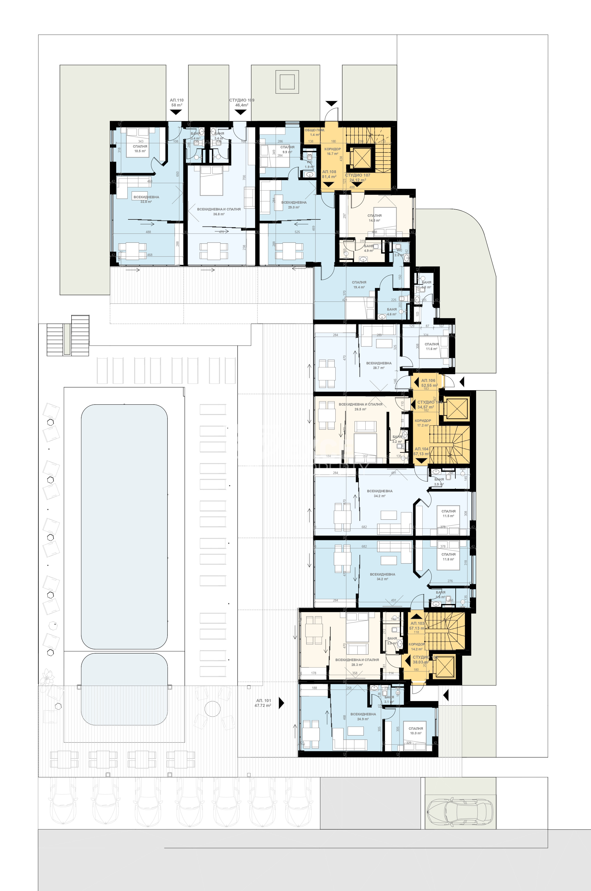 Loggia Complex, Sveti Vlas - one bedroom apartemnt with sea view