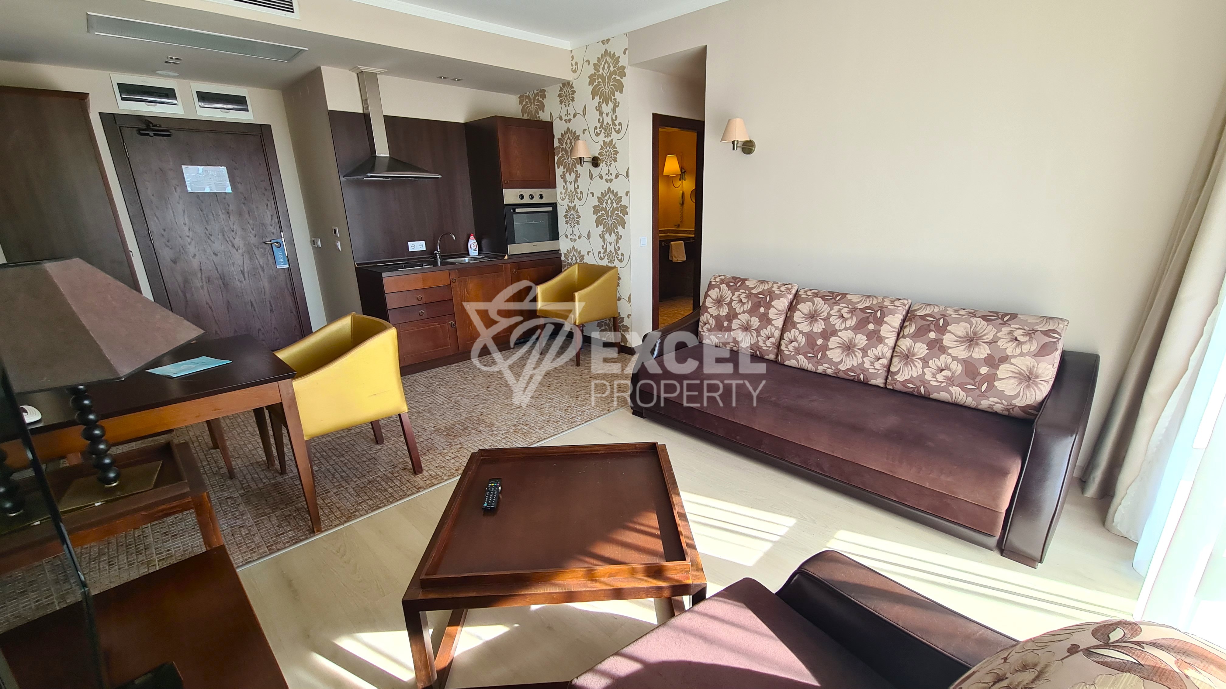 Furnished two-room apartment in the Barcelo Royal complex in Sunny Beach