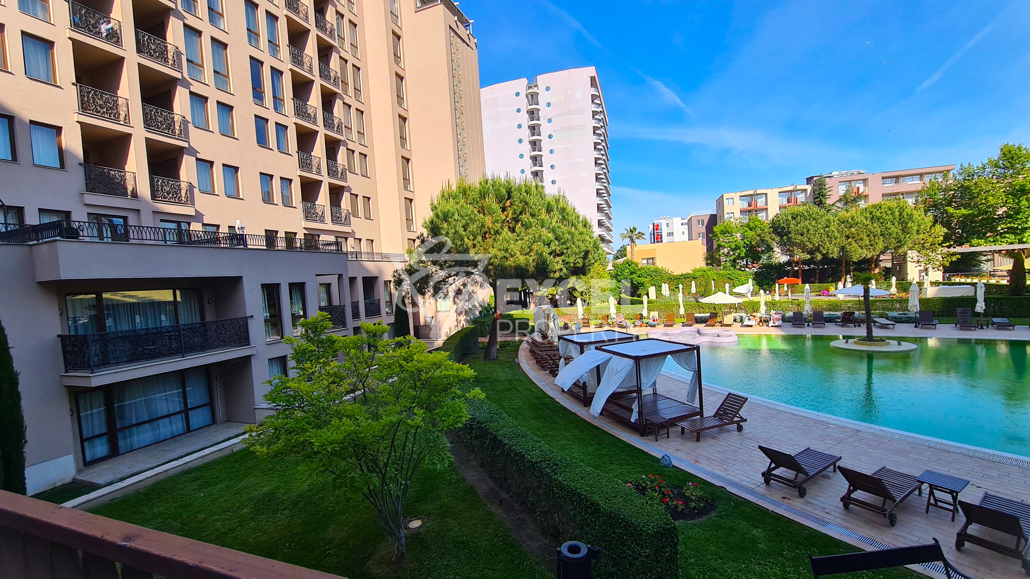 Furnished two-room apartment in the Barcelo Royal complex in Sunny Beach