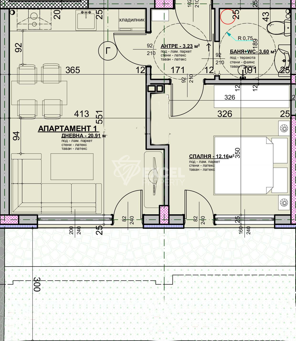 A profitable investment offer in a newly built building in the center of Ravda