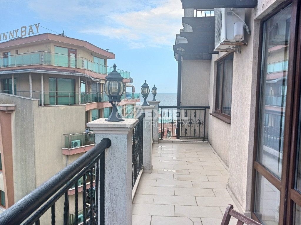 Furnished one-bedroom property on the first line with a nice view