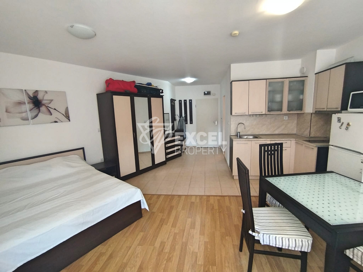 Studio with furniture and separate bedroom area - Aheloy, 200 m from the beach