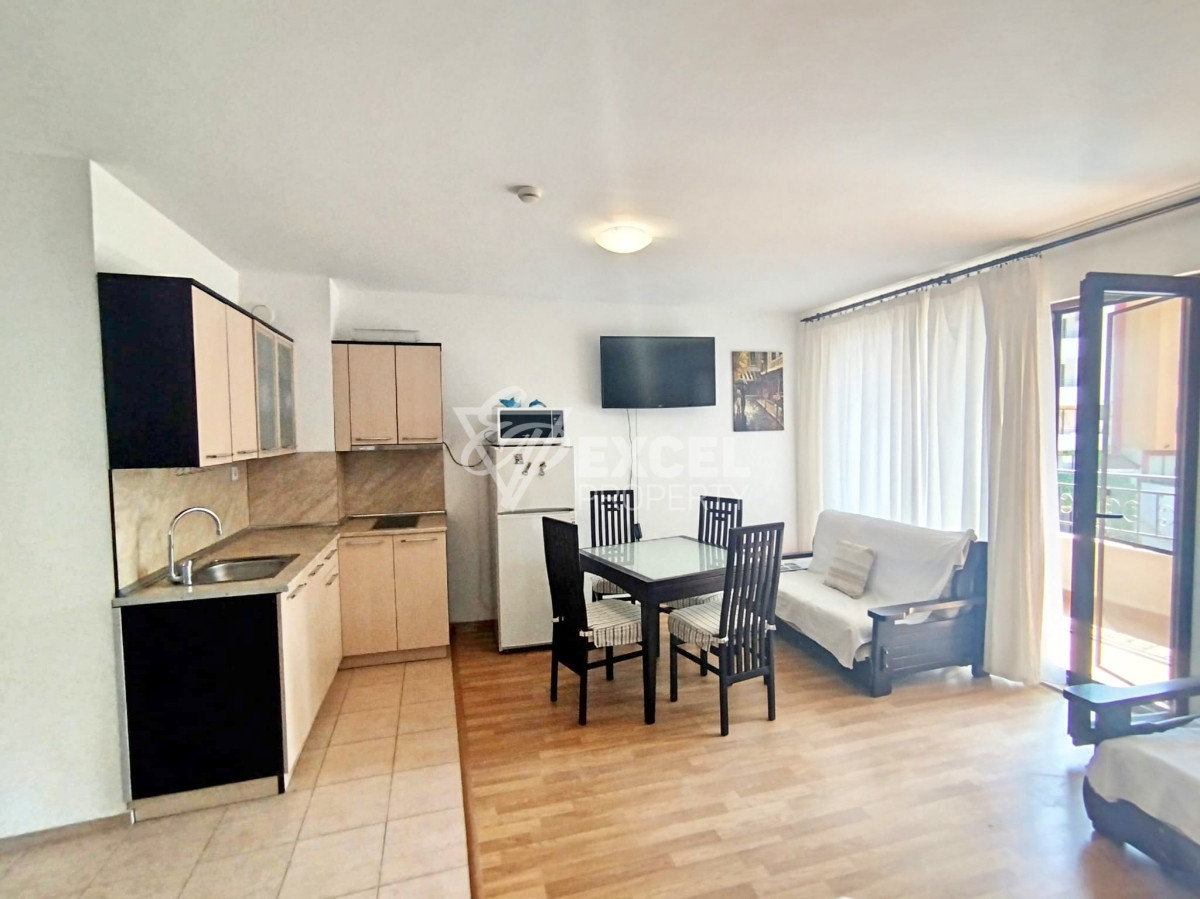 Studio with furniture and separate bedroom area - Aheloy, 200 m from the beach