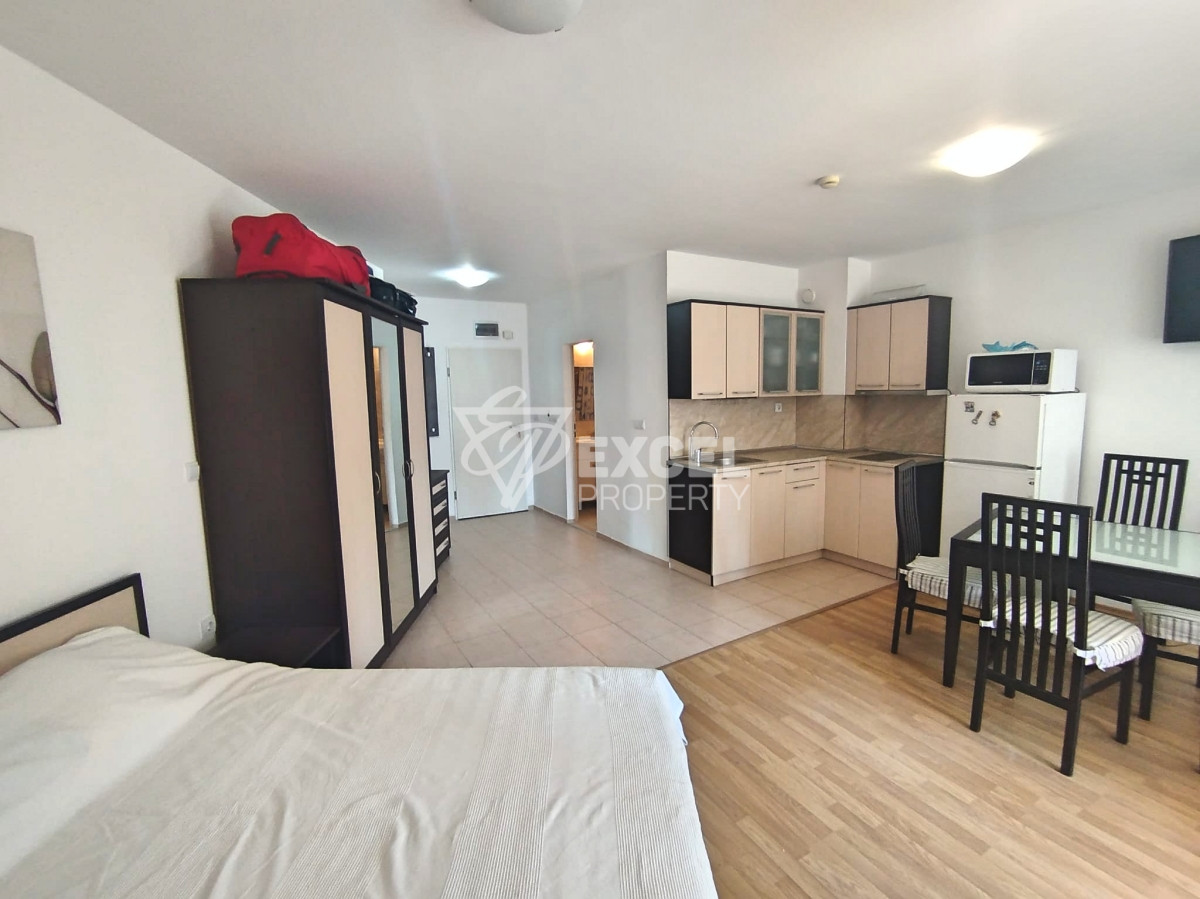 Studio with furniture and separate bedroom area - Aheloy, 200 m from the beach