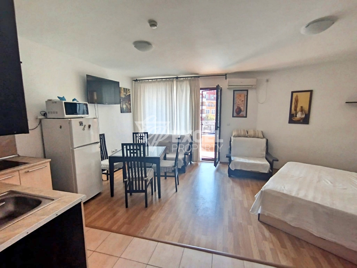 Studio with furniture and separate bedroom area - Aheloy, 200 m from the beach