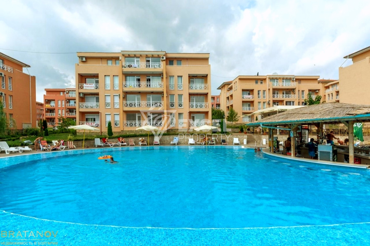 Stylish studio with balcony- Sunny Day 6, 3 km from Sunny Beach resort